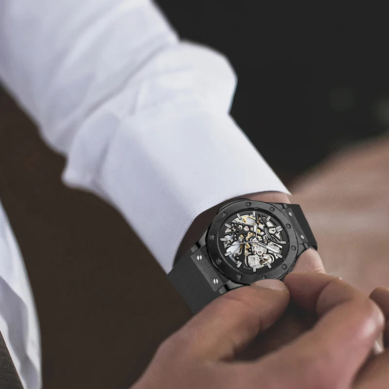 Skeleton Mechanical Watch - Exposed Dial Statement Piece