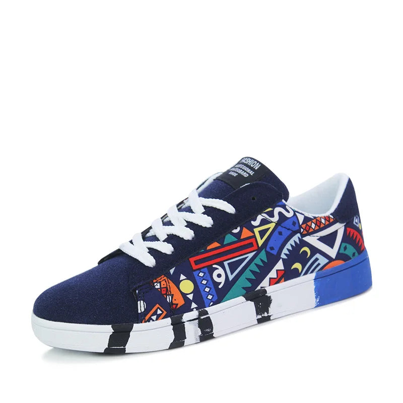 Graffiti Lace-Up Sneakers - Urban Street Art Shoes