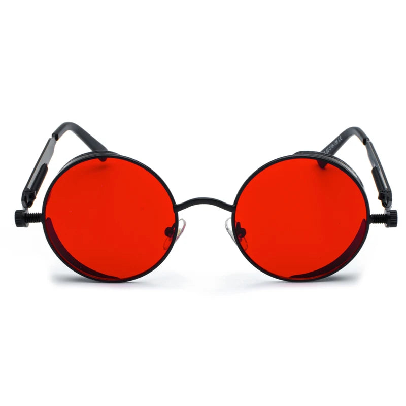 Red Lens Sunglasses with Black Frames - UV400 Retro Style