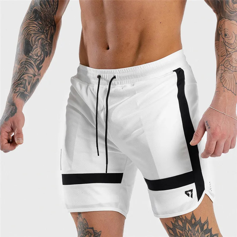 White Fitness Shorts - Clean Athletic Training Wear
