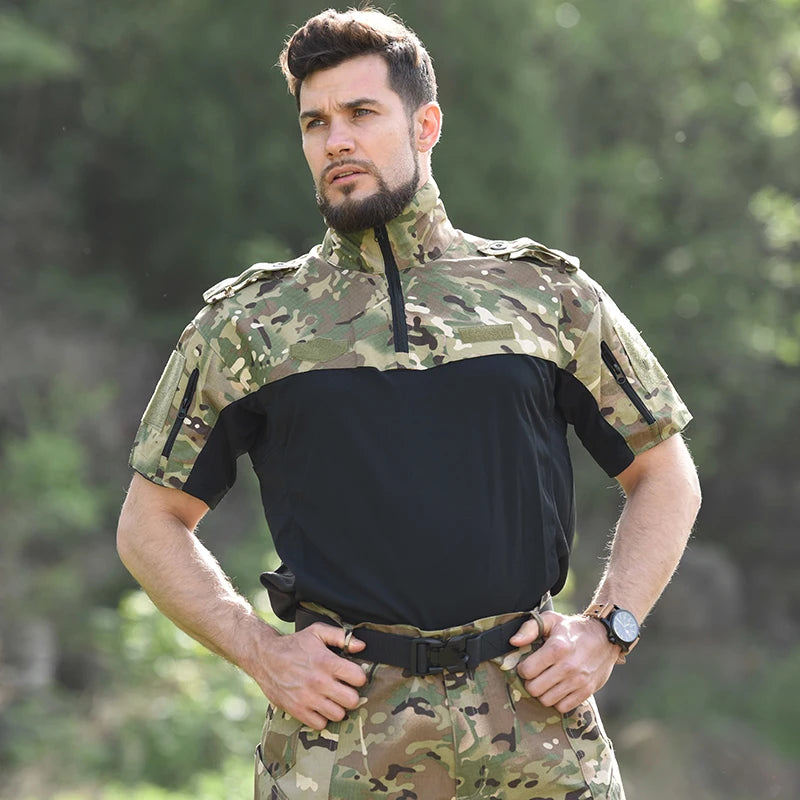 Short Sleeve Military Polo T-Shirt - Tactical Casual Top