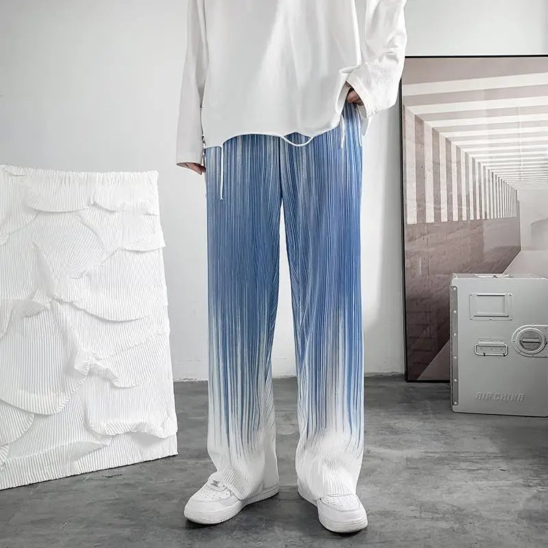 Silk Pleated Oversize Pants - Relaxed Statement Trousers