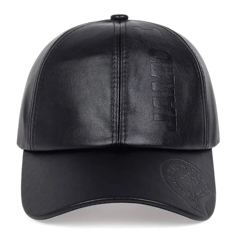Premium Faux Leather Baseball Cap - Adjustable Everyday Fit