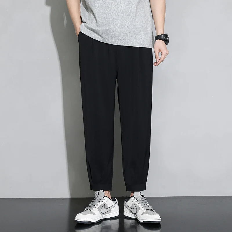 Black Korean Harem Pants - Relaxed Urban Streetwear Fit