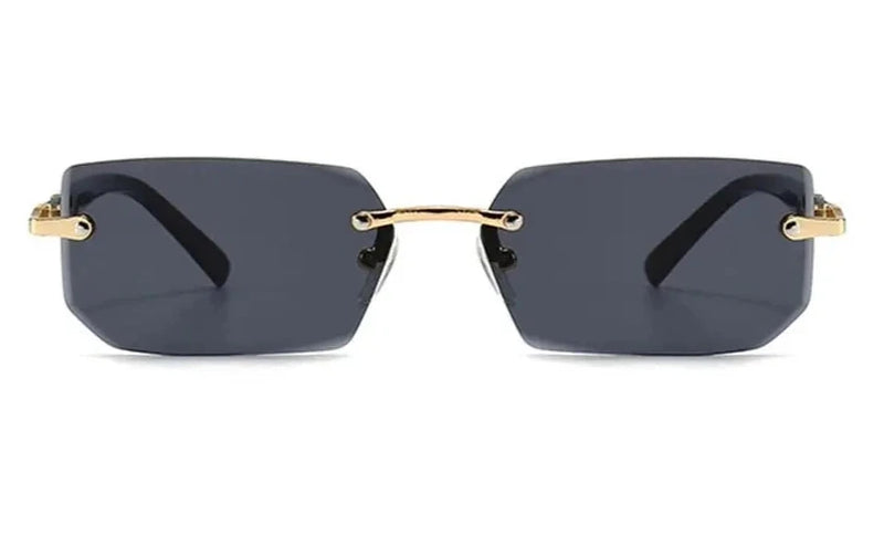 Retro Rimless Sunglasses - Alloy UV400 Fashion Frame
