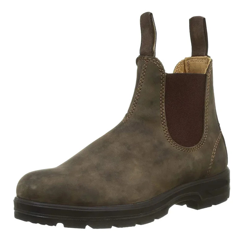 Retro Slip On Leather Boots - Vintage Chelsea Boots