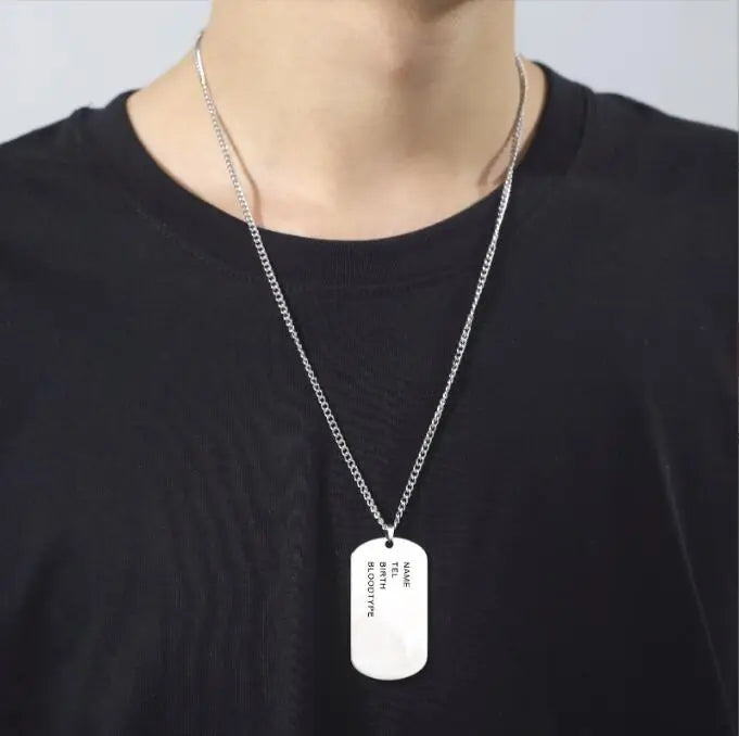 Premium Army Engraved Tag Necklace - Stainless Steel Pendant