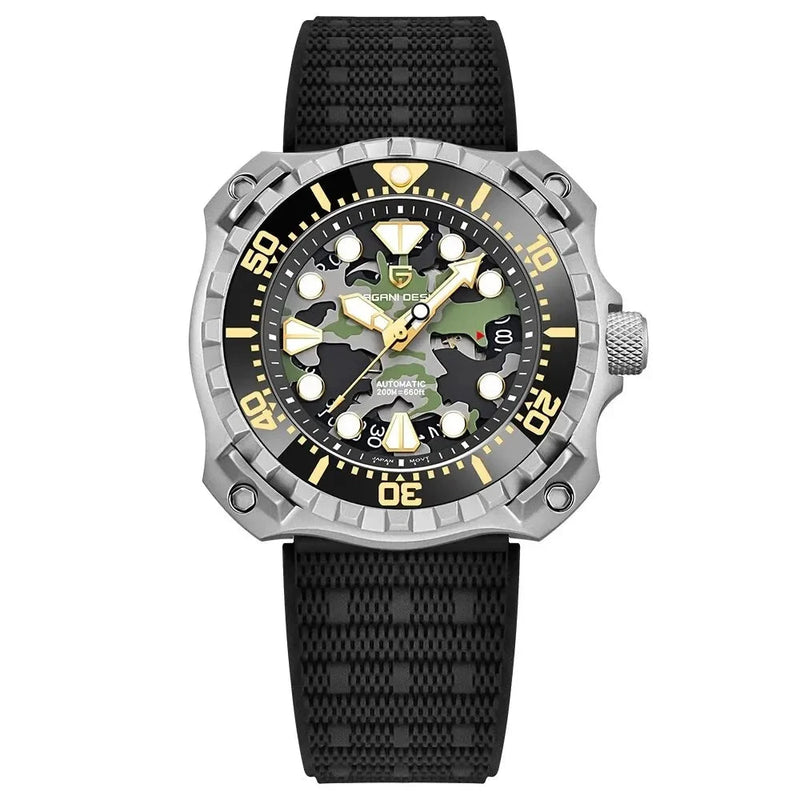 Camouflage Hollow Dial Mechanical Watch - Bold Statement Design
